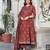 Women cotton printed round nack 3/4 sleeves calf length flared kurta pant and dupatta set