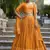 Orange Chanderi Plain With Zari Weaving Lehenga set with blouse and dupatta