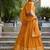 Orange Chanderi Plain With Zari Weaving Lehenga set with blouse and dupatta