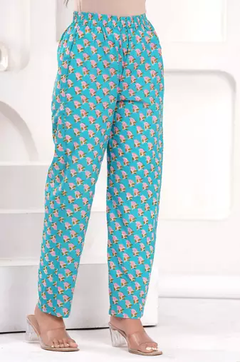 Women cotton printed v-nack 3/4 sleeves calf length angrakha kurta pant and dupatta set