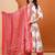 Women cotton printed mandarin collar nack calf length flared kurta pant and dupatta set