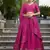 Rani pink Chanderi Plain With Zari Weaving Lehenga set with blouse and dupatta