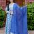 Women cotton printed round nack calf length flared kurta pant and dupatta set