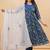 Women cotton printed round nack calf length flared kurta pant and dupatta set
