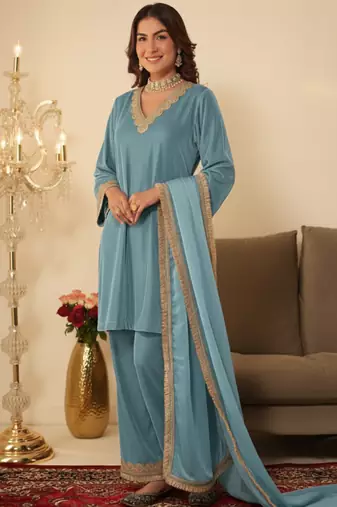 Sky Blue Gotta Work Kurta set 