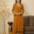Yellow velvet Embroidered Kurta set