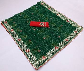 georgette saree with designer c-pallu zari work party wear saree with  silk blend blend blouse 2