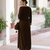 Brown Velvet Readymade Long Kurti Set with Potli Bag