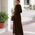 Brown Velvet Readymade Long Kurti Set with Potli Bag