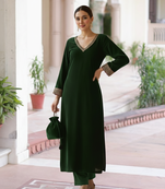 Gotta Lace Kurta set Potli bag