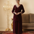 Ethnic Maroon Velvet Straight Fit with Potli bag 