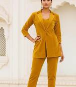 yellow velvet coord set