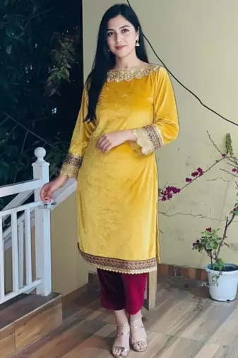 Yellow Gotta Lace Kurta set