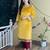 Yellow Velvet Kurti with Heavy Gotta Lace Work & Maroon Pant 