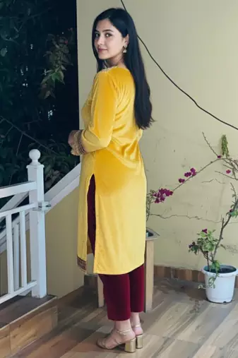 Yellow Gotta Lace Kurta set