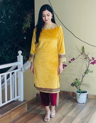 Yellow Gotta Lace Kurta set 4