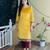 Yellow Velvet Kurti with Heavy Gotta Lace Work & Maroon Pant 