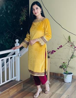 Yellow Gotta Lace Kurta set 5