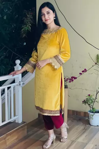 Yellow Gotta Lace Kurta set