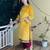 Yellow Velvet Kurti with Heavy Gotta Lace Work & Maroon Pant 