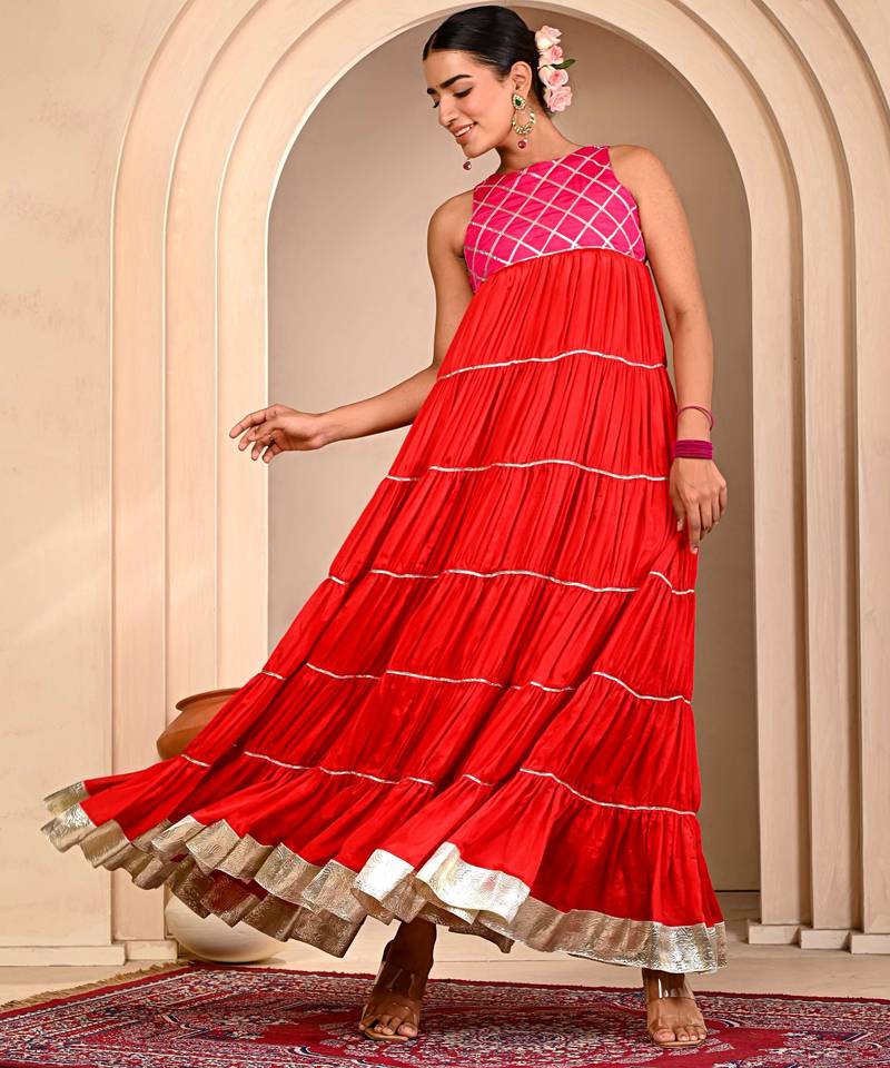 Rust orange cosmo aaina kurta set