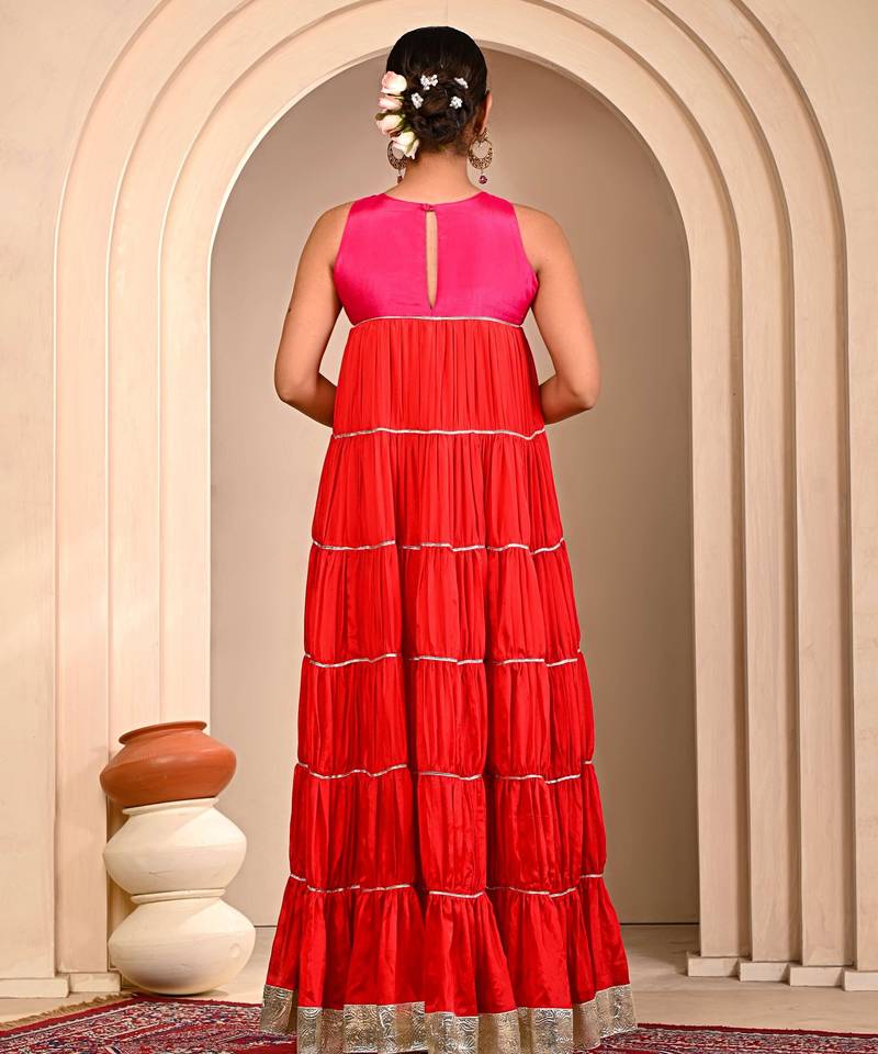 Rust orange cosmo aaina kurta set