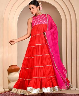 Rust orange cosmo aaina kurta set 5