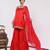 Red satin aaina garara set