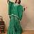 Green organza lurex kaftan set