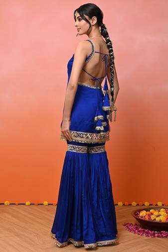 Blue aaina chinon garara set
