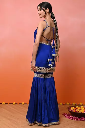 Blue aaina chinon garara set