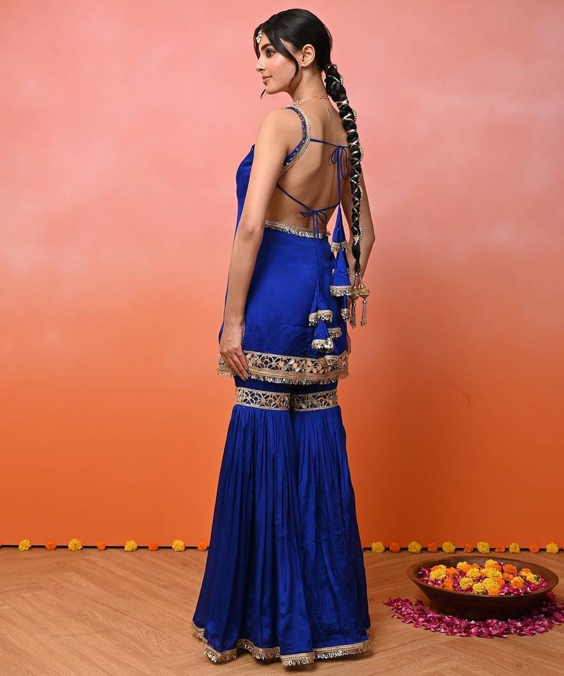 Blue aaina chinon garara set