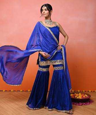 Blue aaina chinon garara set 3