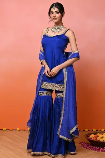 Blue aaina chinon garara set