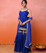 Blue aaina chinon garara set
