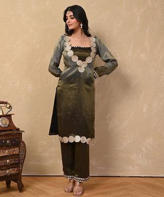 Grey-black ombre kurta set 5