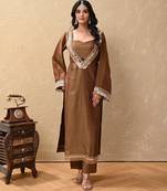 Brown cosmo aaina kurta set