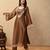 Brown cosmo aaina kurta set