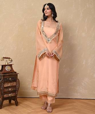 Peach cosmo aaina kurta set 1