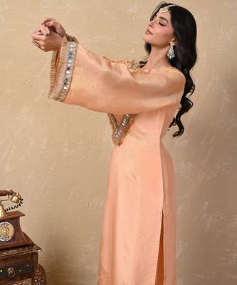 Peach cosmo aaina kurta set 5