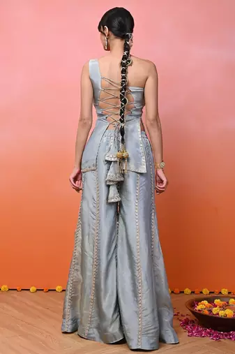 Bluish-grey cosmo one shoulder set