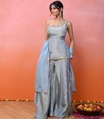 Bluish-grey cosmo one shoulder set