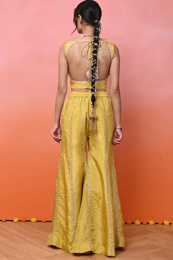 Yellow kurti sharara set