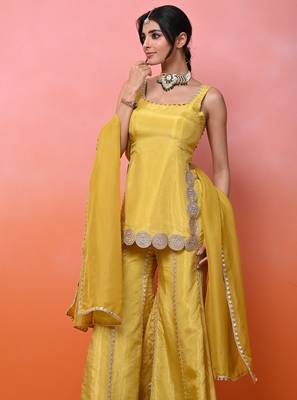 Yellow kurti sharara set 5