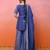 Blue organza lurex sharara set