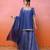 Blue organza lurex sharara set