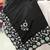 elegant black chiffon saree with heavy designer sequins & thread work and silk blend blend blouse