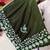 elegant green chiffon saree with heavy designer sequins & thread work and silk blend blend blouse