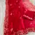 elegant red chiffon saree with heavy designer sequins & thread work and silk blend blend blouse