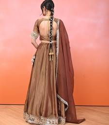 Brown Cosmo Aaina Lehenga Set With Blouse